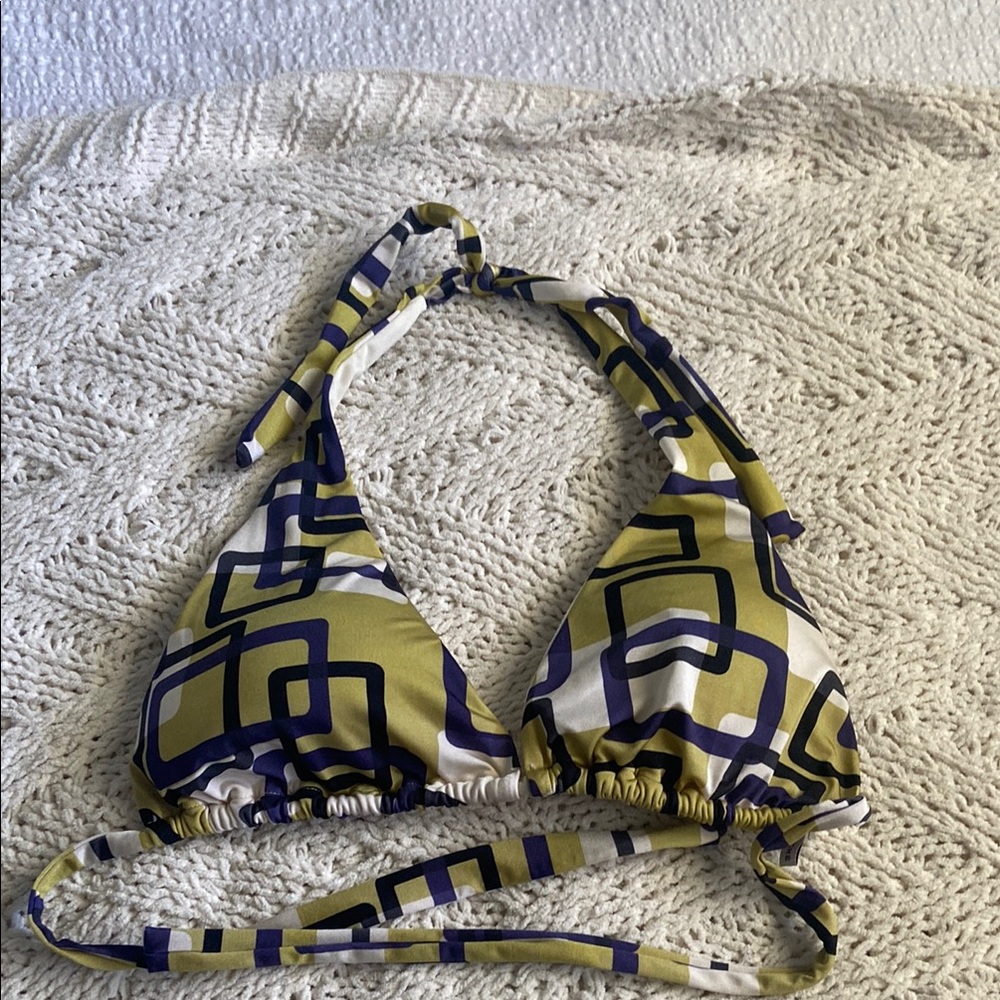 Touche Geometric Print Bikini Top size L